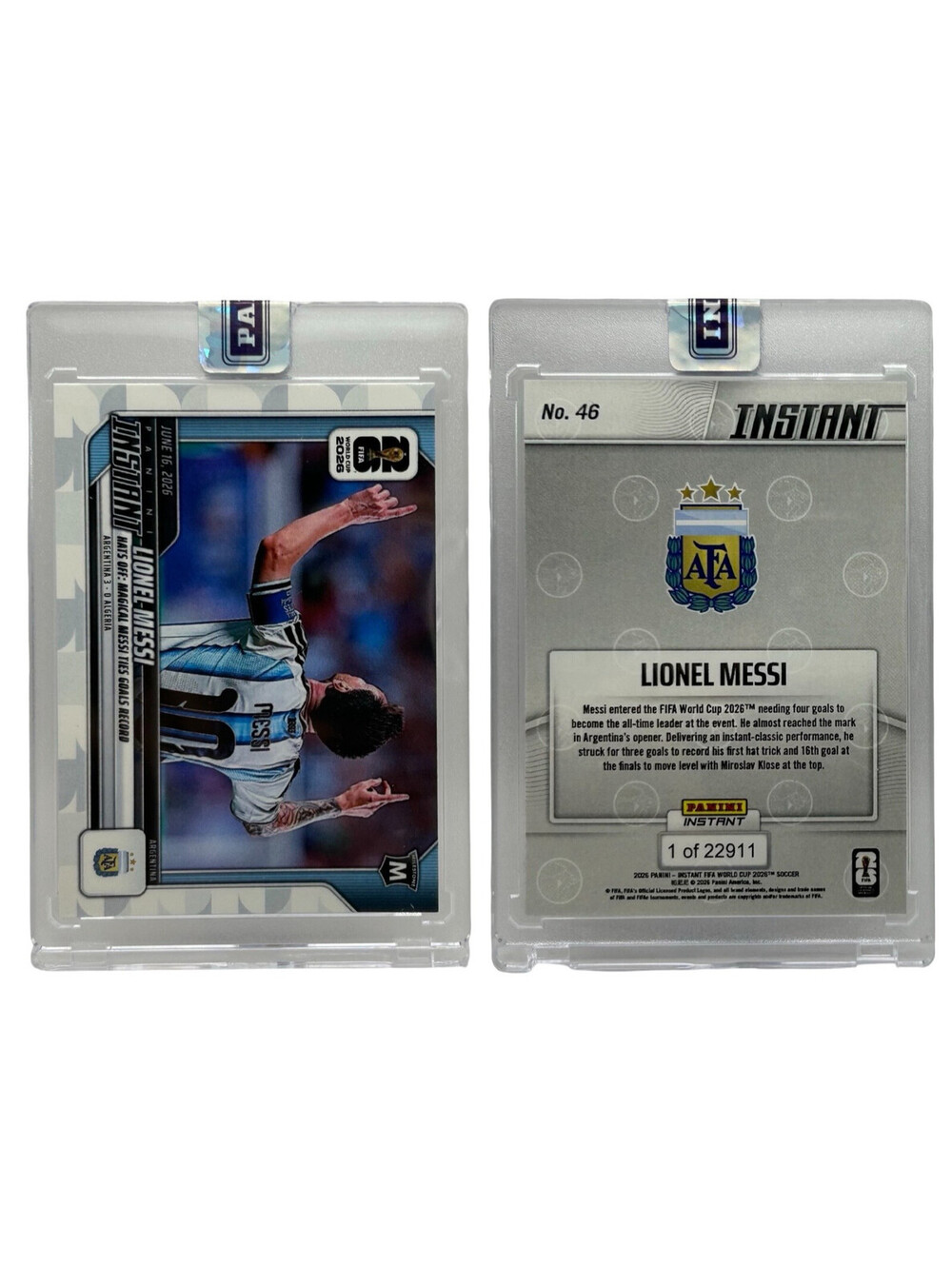 2026 Panini Instant FIFA World Cup #46 Lionel Messi Argentina Ties Goals Record